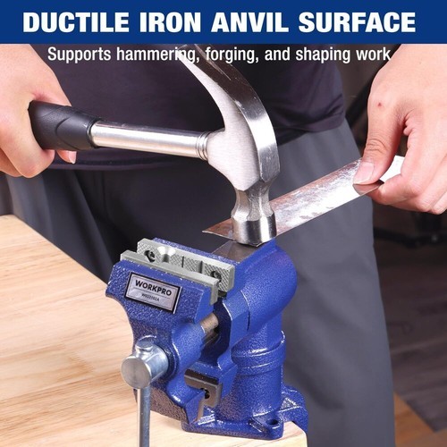 WORKPRO Portable Dual Jaws Table Vises 2.5"&1.5" 360° Swivel Clamp-On Bench Vise gallery
