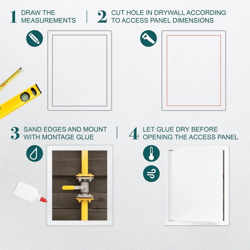 8" x 10" White Plastic Access Panel. Service Shaft Door Panel. Plumbing, Elec... gallery