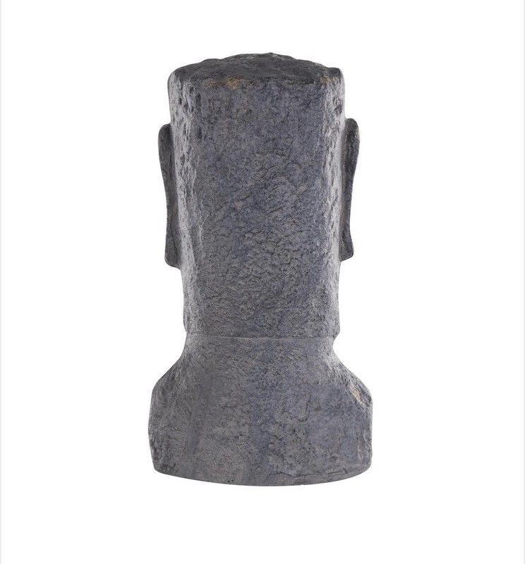 UMA Black Magnesium Oxide Easter Island Head Distressed Textured Sculpture NIB gallery
