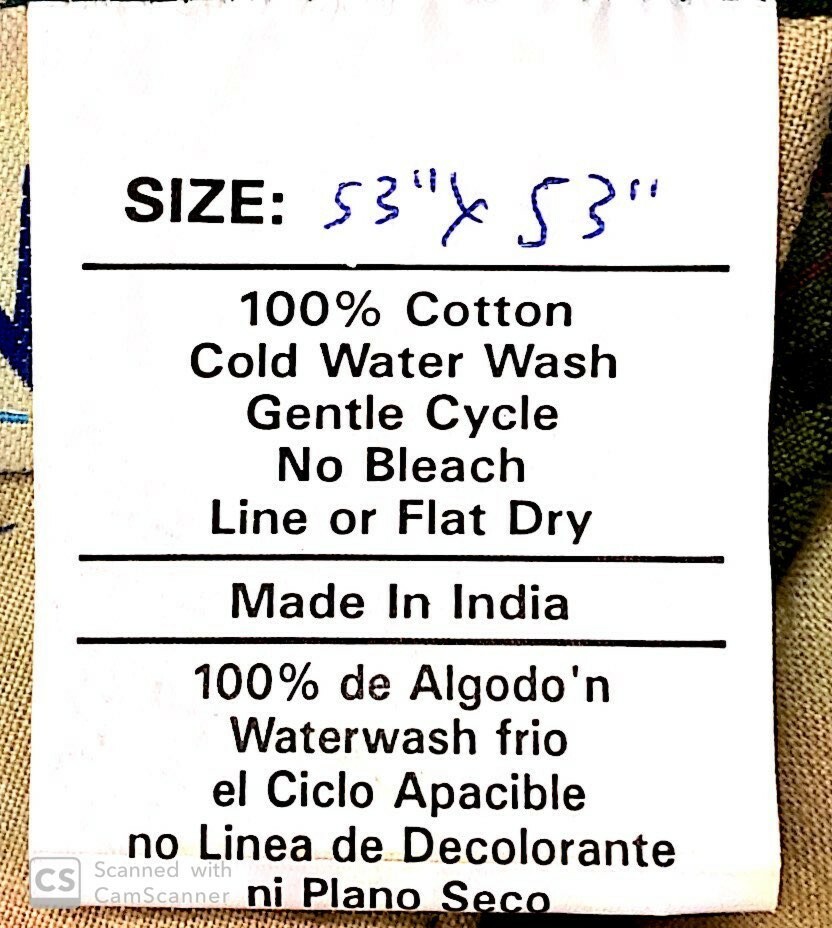 HOME SPUN MAGIC- MULTICOLOR- SIZE 53"X53" - 100% COTTON  gallery
