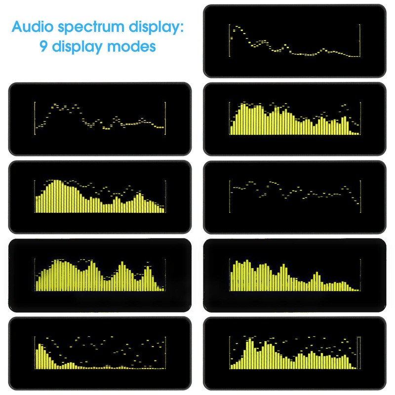 OLED Sound Level VU Meter Audio Spectrum Analyzer Digital Clock Home Decor gallery