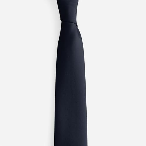 Men's Skinny Ties 2 Inch (5CM) Solid Pure Color Plain Slim Necktie Dark Navy gallery