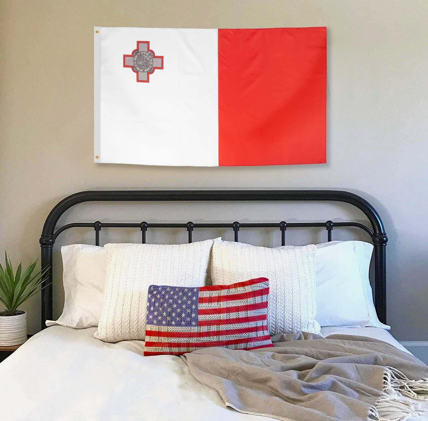 DANF Malta Flag 3x5 Ft Thick Polyester, Fade Resistant, Brass Grommets, Canvas H gallery