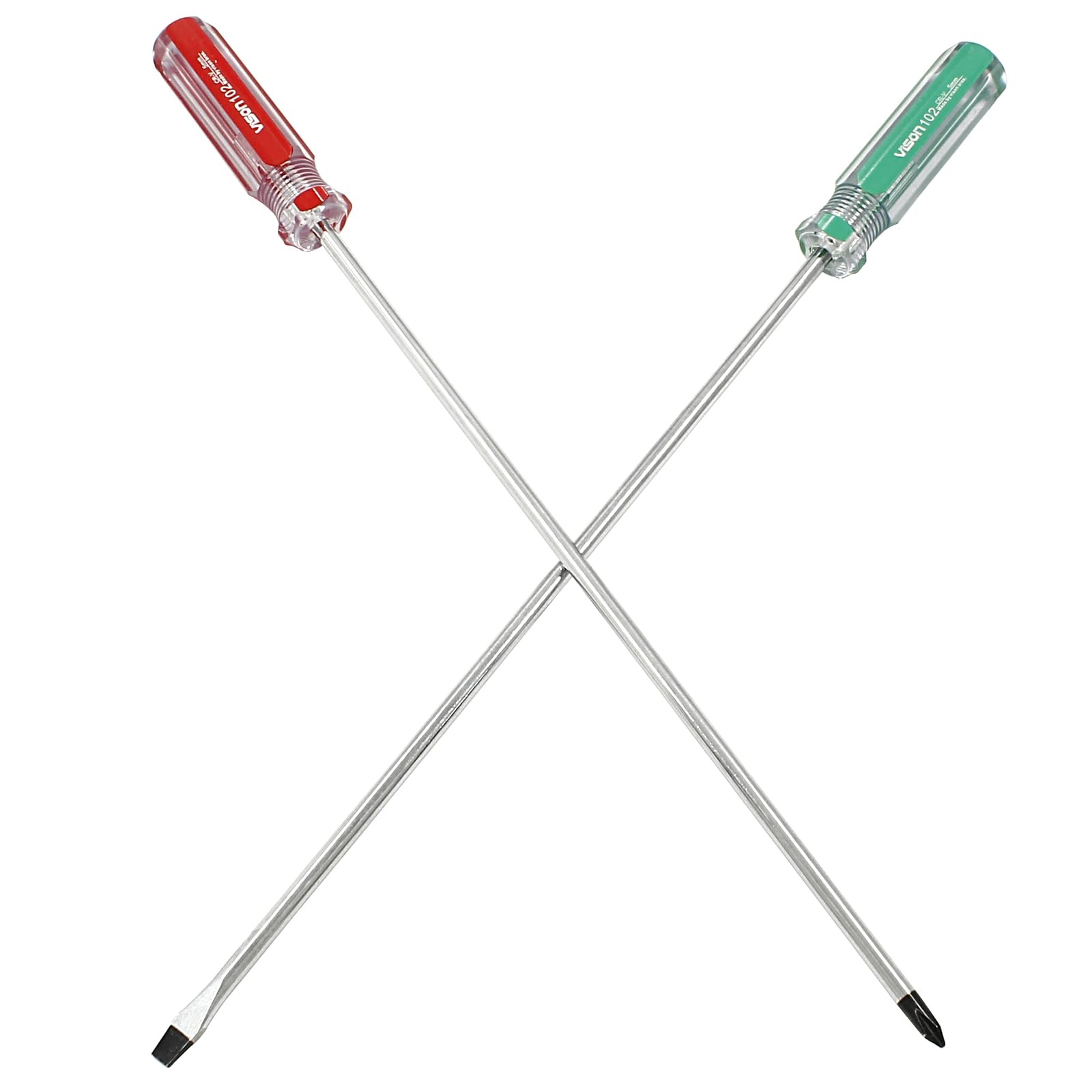 Hitefu 2PCS Long Screwdriver, 10 Inch Phillips and Slotted Screwdriver, Relia... gallery