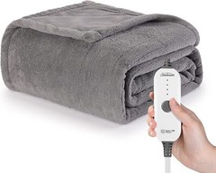 Sunbeam Heated Throw Blanket | Microplush, 3 Heat Settings, Sand – TSM8TS-R78…