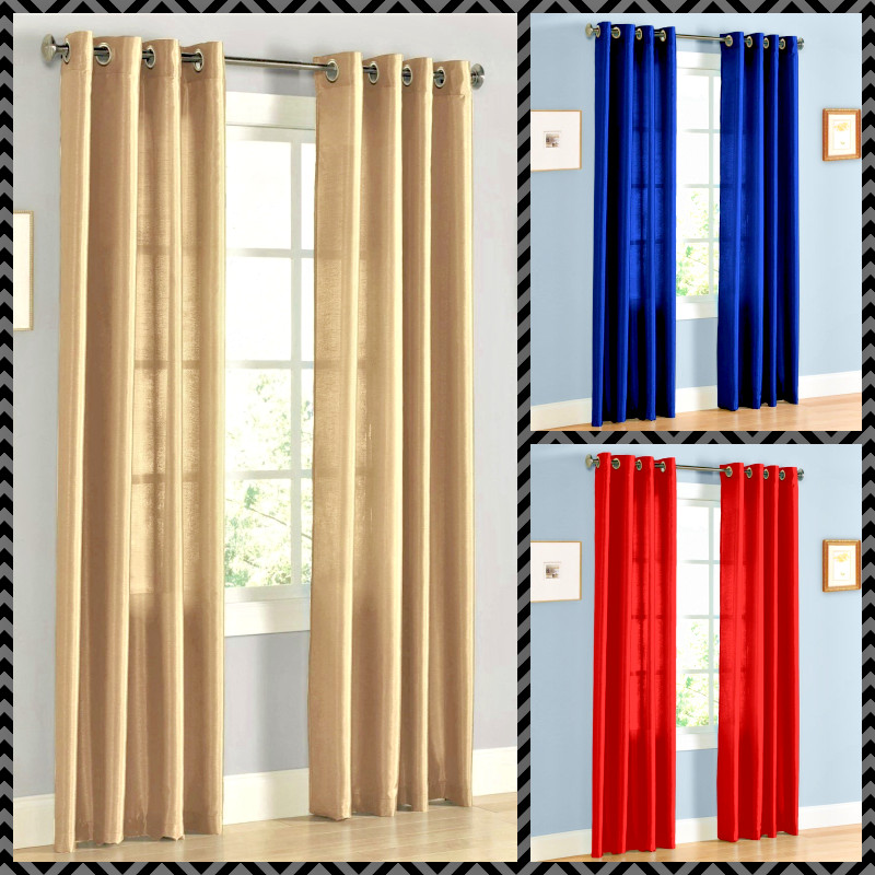 Light filtering semi sheer curtain same color both sides seen through 2 panels gallery