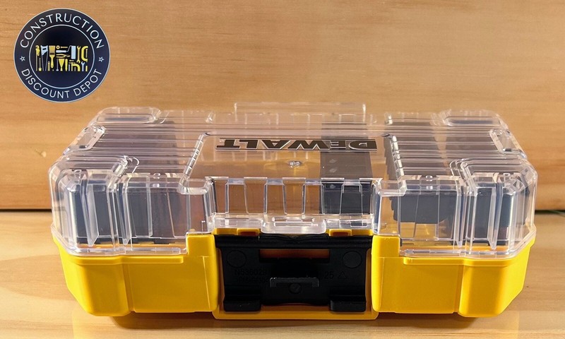 Dewalt Tough Case+ Clear Top/Yellow bottom Storage Case w/holders for 38 bits gallery