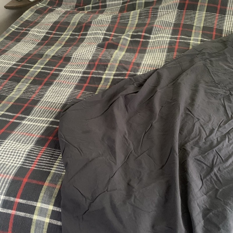 Pottery Barn Carson Plaid Full Queen 92” x 88” Cotton Duvet Cover gallery