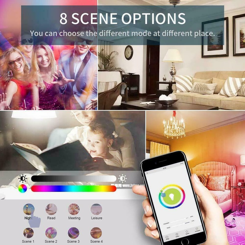 ⭐ Wifi Smart Bulb 10W E26 E27 B22 Multi-Color LED Lamp Amazon Alexa Google App gallery