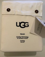 UGG 4PC CAL KING Sheet Set “HAVEN” COOLING TECHNOLOGY ALL-SEASON – BRIGHT WHITE