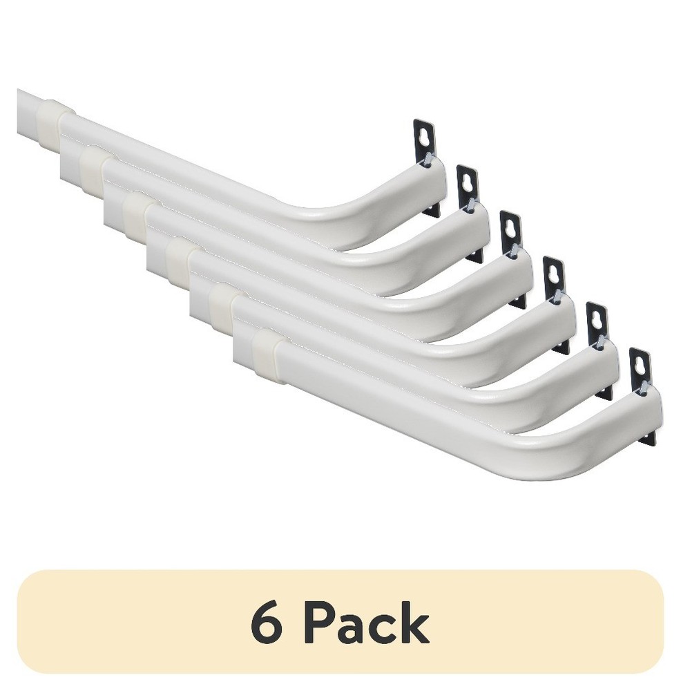 (6 pack)2"Basic Metal Wrap Around Adjustable Curtain Rod,28-46"Adjustable Length