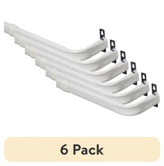 (6 pack)2″Basic Metal Wrap Around Adjustable Curtain Rod,28-46″Adjustable Length