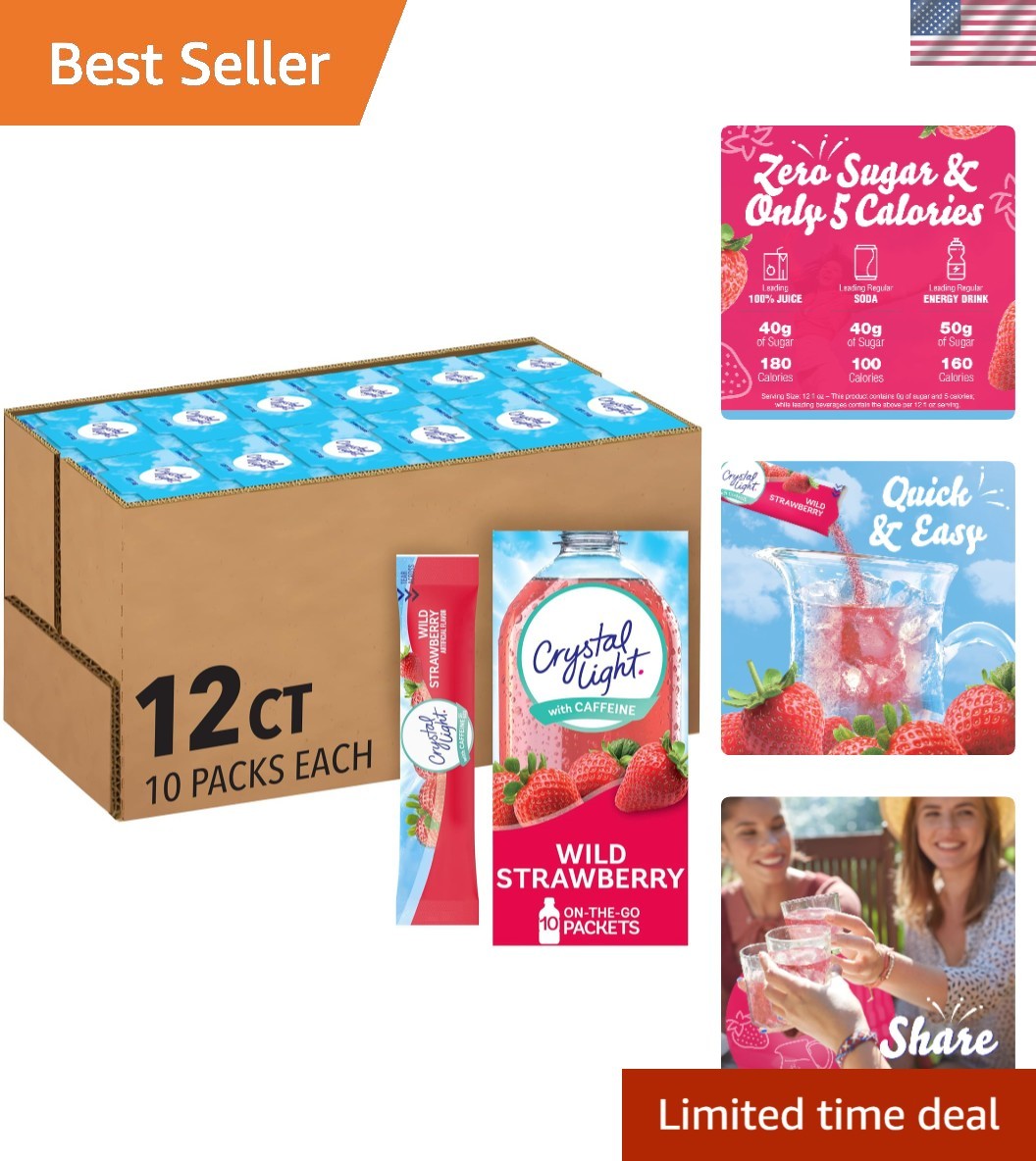 120 Count Wild Strawberry Caffeinated Powder Drink Mix – Sugar-Free Refreshment gallery