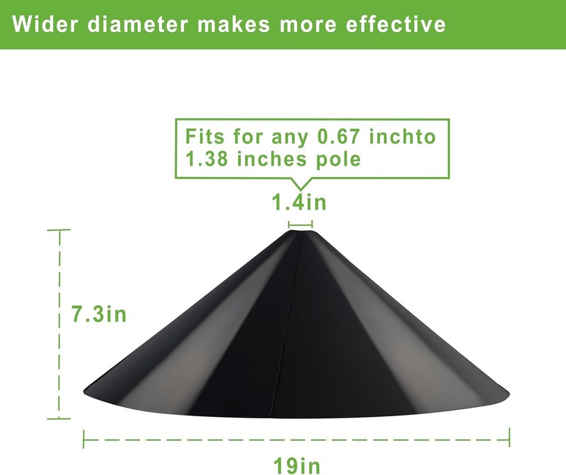 Squirrel Baffle for Bird Feeder Pole - 19 Inch Metal Guard for Shepherdâ€™s Hoo gallery