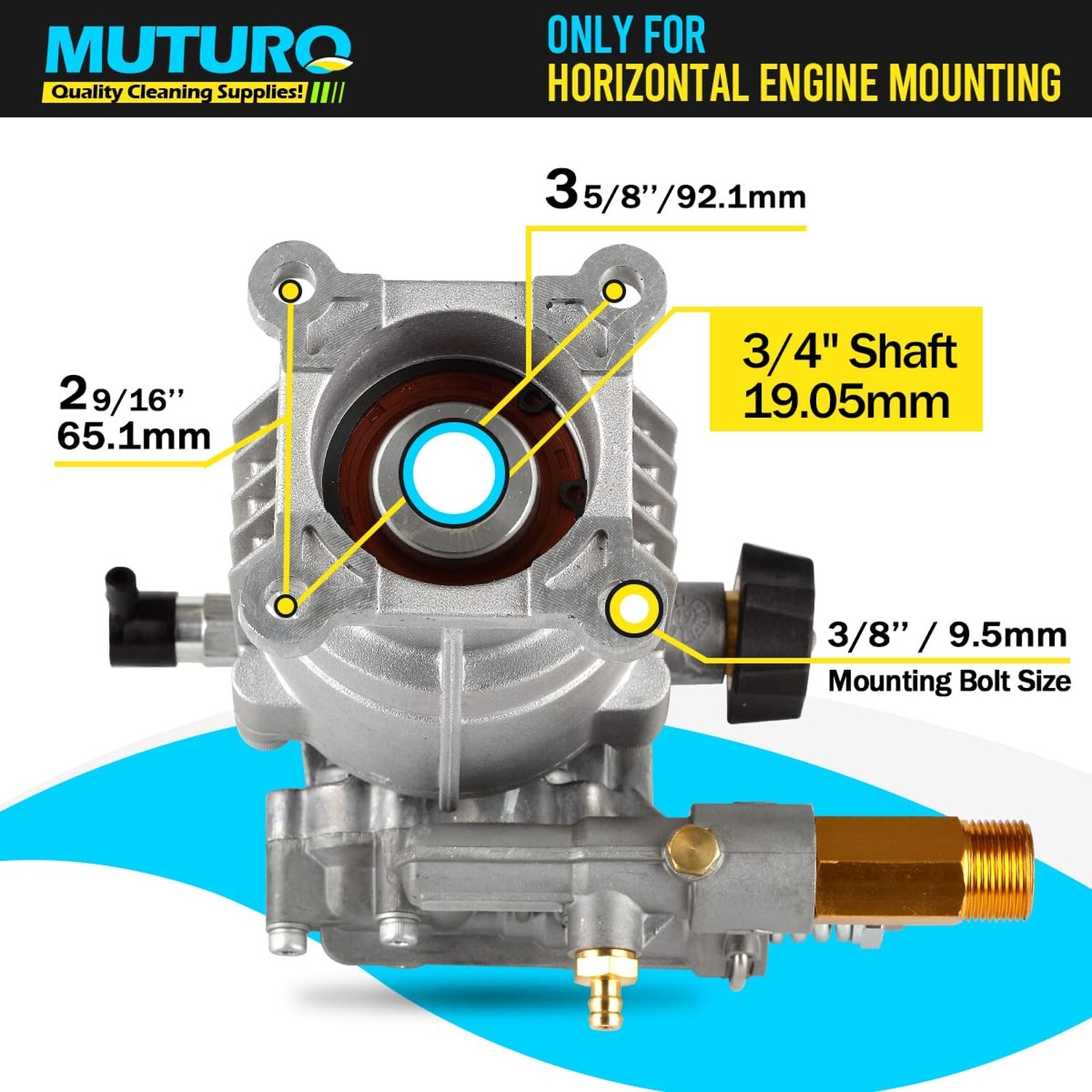 3/4" Shaft Horizontal Pressure Washer Pump, 2600-3000 PSI, 2.5 GPM, OEM Repla... gallery