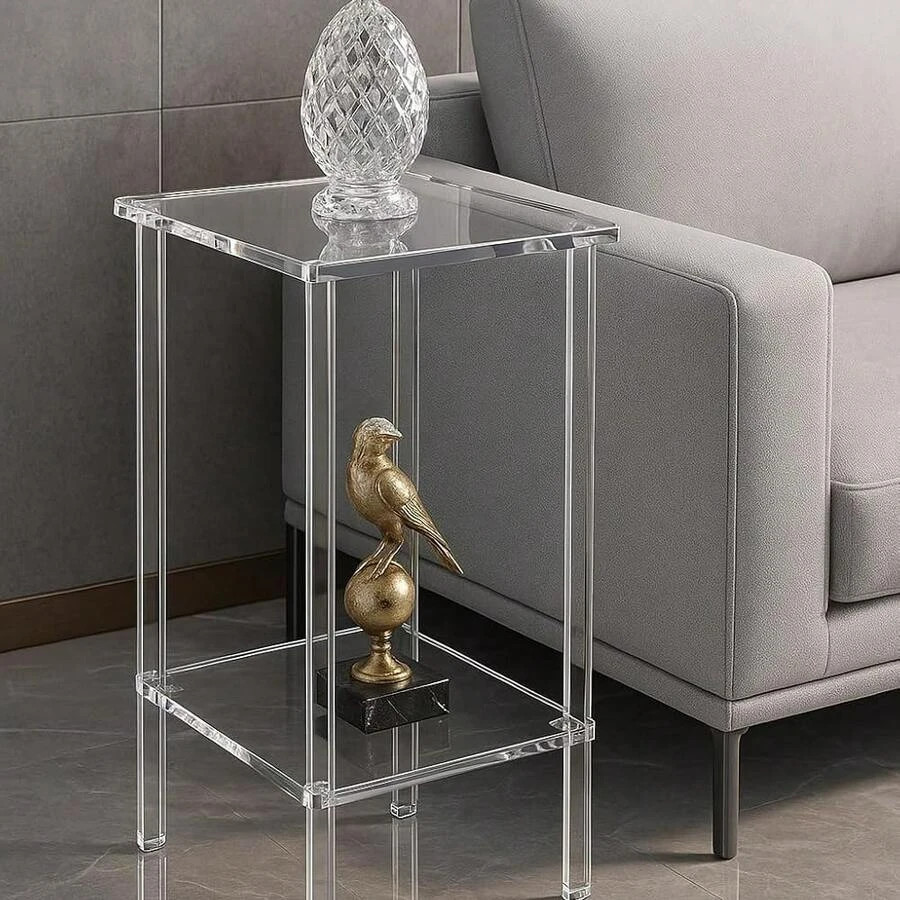 Acrylic Bedside Table Small Modern Minimalist Side Table Transparent gallery