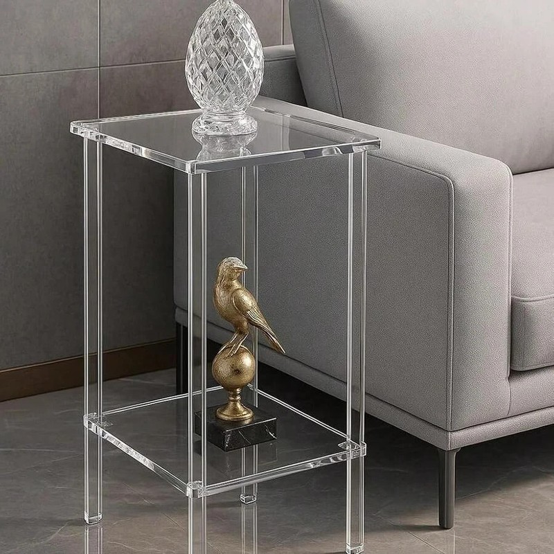 Acrylic Bedside Table Small Modern Minimalist Side Table Transparent gallery