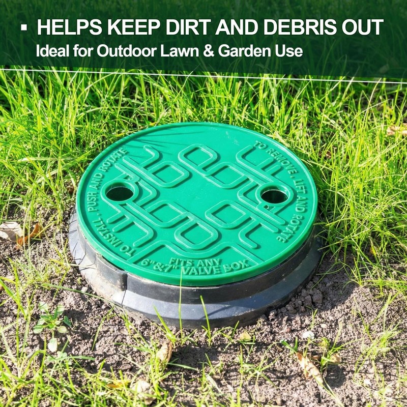 Universal Irrigation Valve Box Covers - 4 Pcs Round Lid 5.4" ID, 6.5" OD gallery