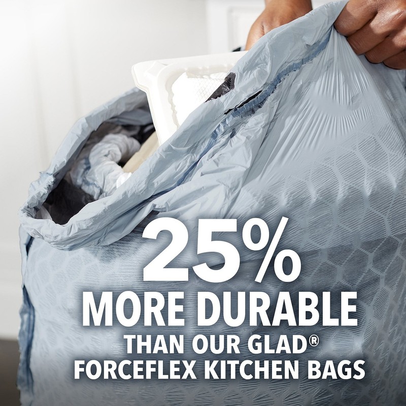 Glad ForceFlex Tall Kitchen Trash Bags With Clorox, Lemon Fresh Bleach Scent 13 gallery
