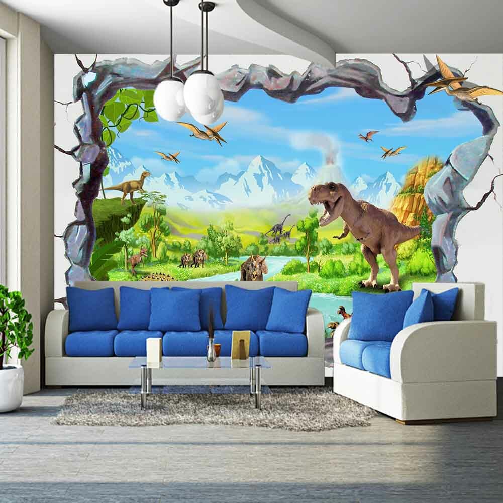Dinosaurs Open Mouth 3D Full Wall Mural Photo Wallpaper Printing Home Kids Decor gallery
