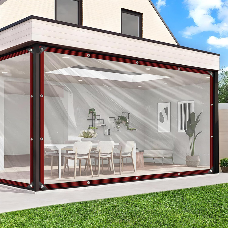 Waterproof Clear Tarp with Grommets Heavy Duty PE Tarpaulin Cover Outdoor Use gallery