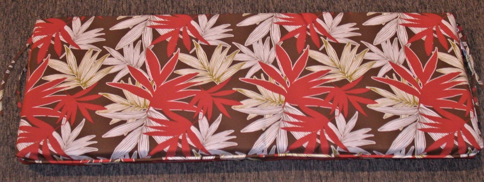 Outdoor Patio Bench Cushion ~ Orange Palm Leaf ~ 17" x 46" x 2.75" **NEW** gallery