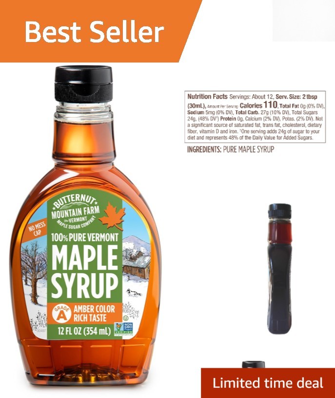 Vermont Maple Syrup, Grade A Amber Rich - Gluten-Free and 12 Fl Oz gallery