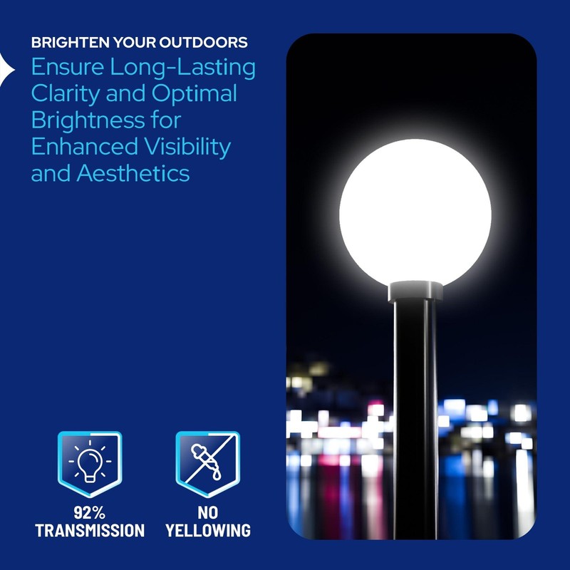 KASTLITE 12" Lamp Post Globe | Street Light Replacement Globe | Select your Colo gallery