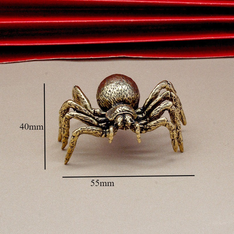 Vintage Solid Brass spider figurine statue sculpture room desktop home decor gallery