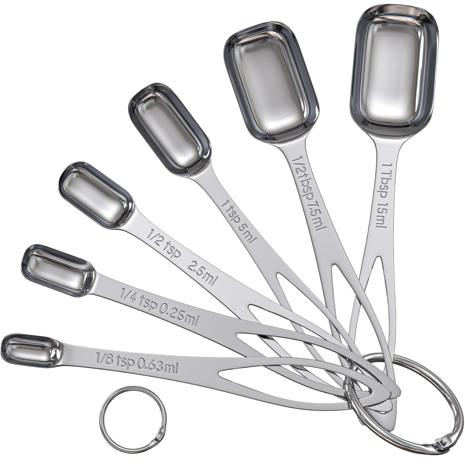 6PCS Narrow Measuring Spoons Set, Stainless Steel Measuring Spoon Fits in Spi... gallery