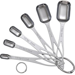 6PCS Narrow Measuring Spoons Set, Stainless Steel Measuring Spoon Fits in Spi…