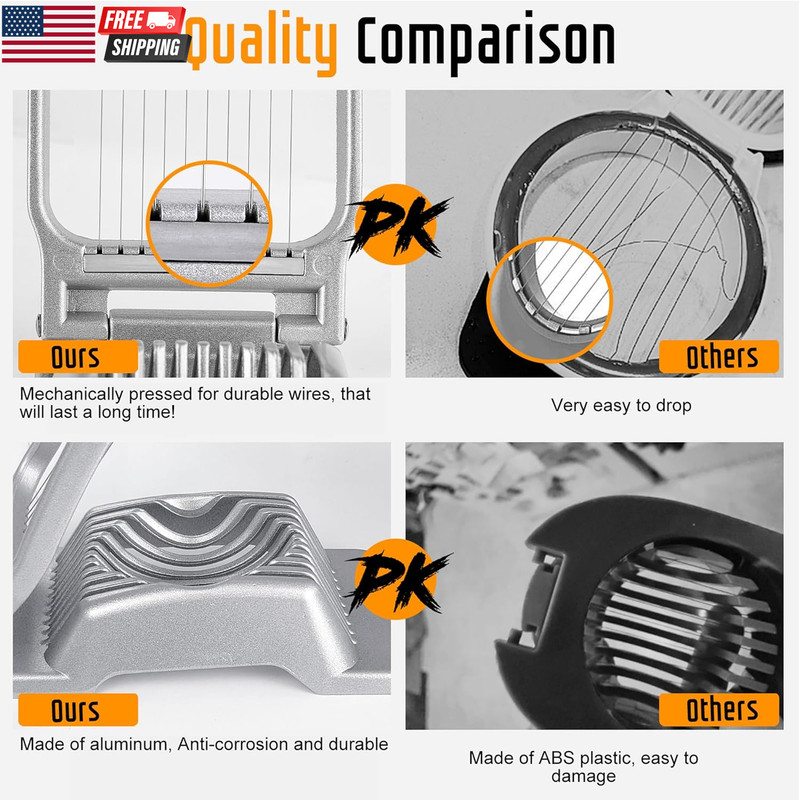Egg Slicer for Hard Boiled Eggs, Stainless Steel Wire, Multipurpose Heavy Duty A gallery
