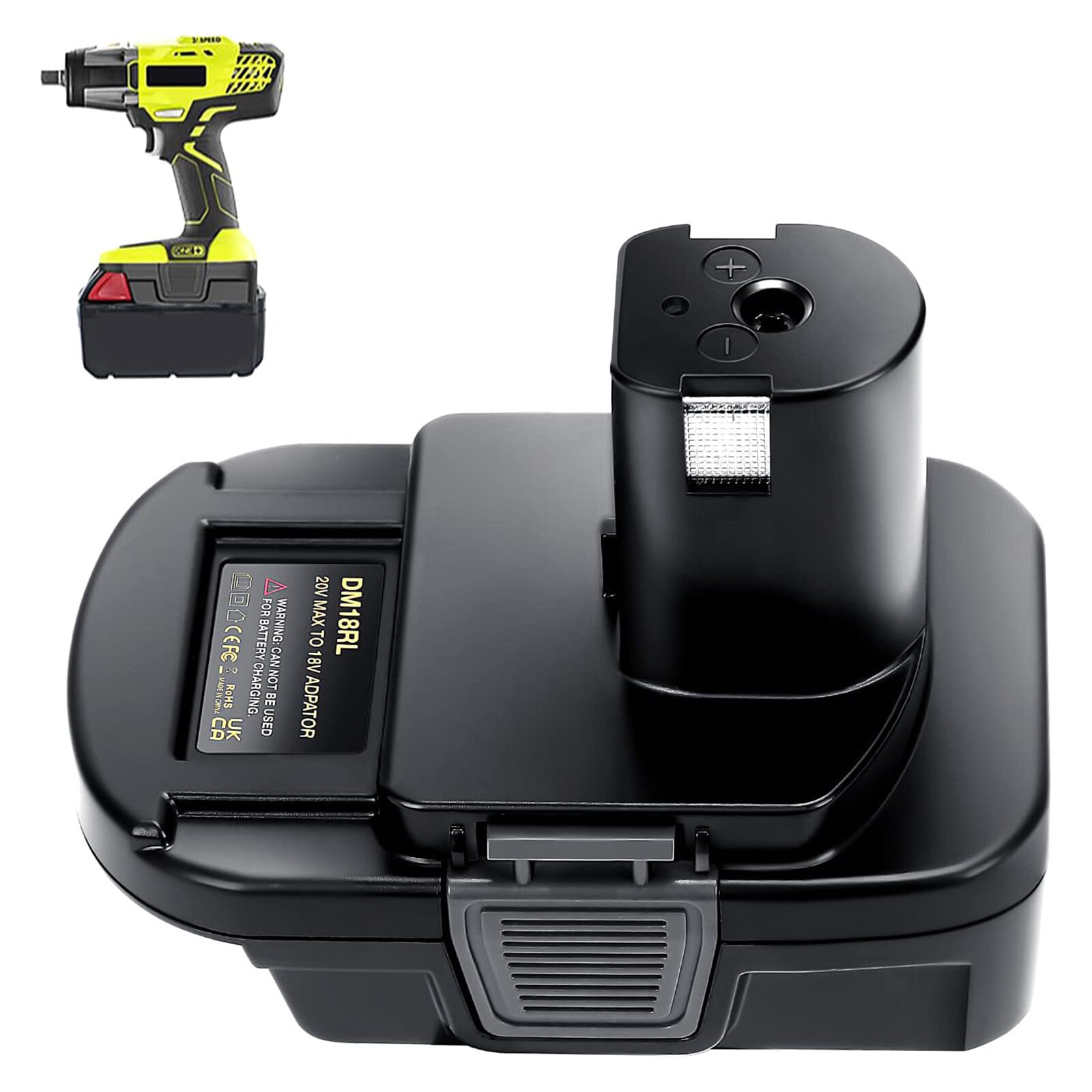 Battery Adapter for Dewalt 20V Milwaukee 18V to Ryobi 18V Tool with USB Charge gallery