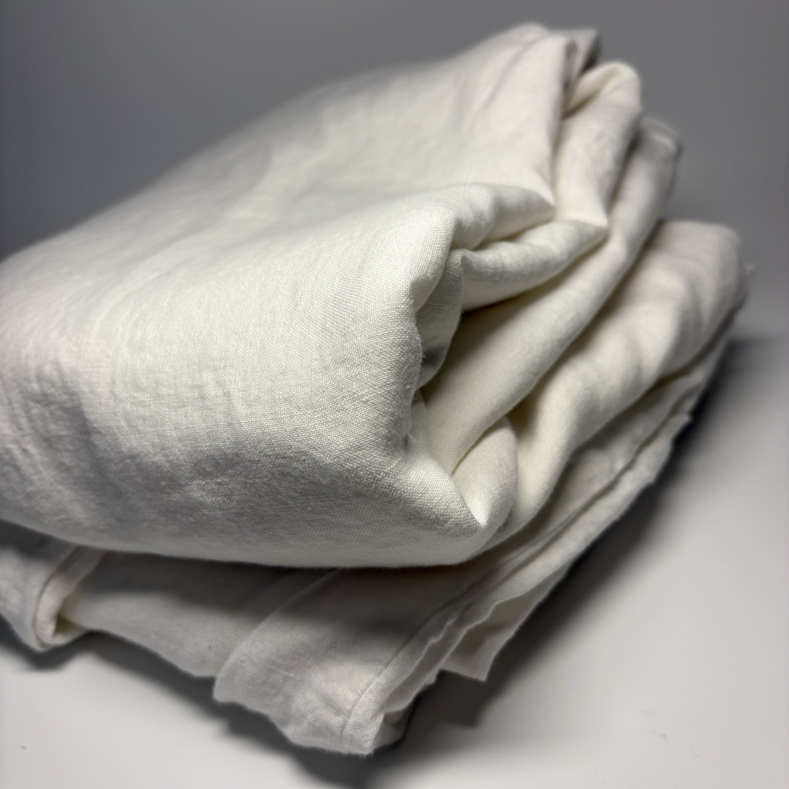 RESTORATION HARDWARE Stonewashed Belgium Linen Full Queen Duvet White gallery