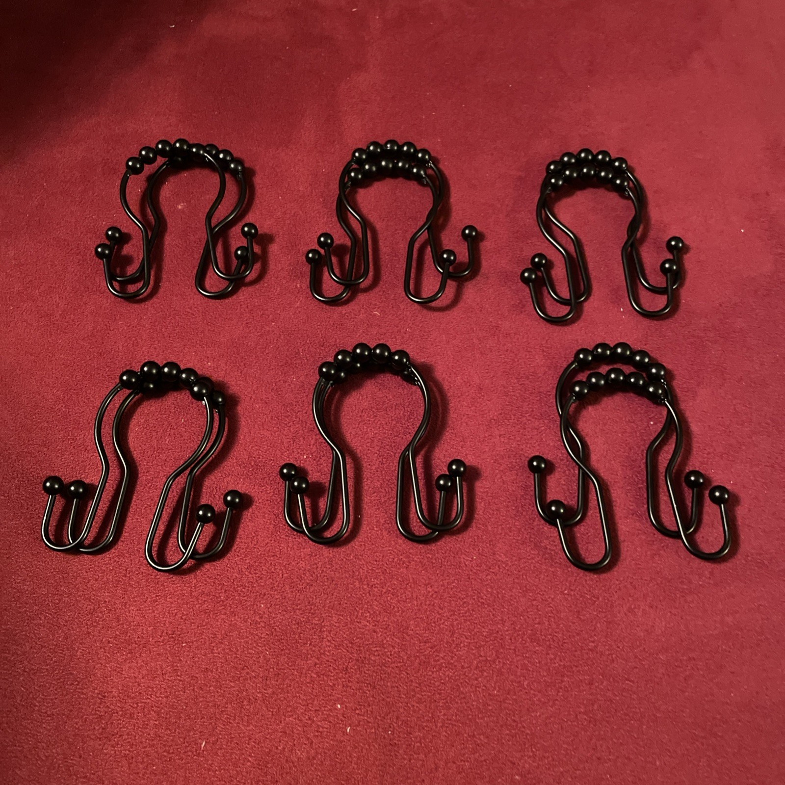 12 Pack Double Sided Shower Curtain Hooks Rustproof Stainless Steel Black gallery