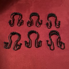 12 Pack Double Sided Shower Curtain Hooks Rustproof Stainless Steel Black