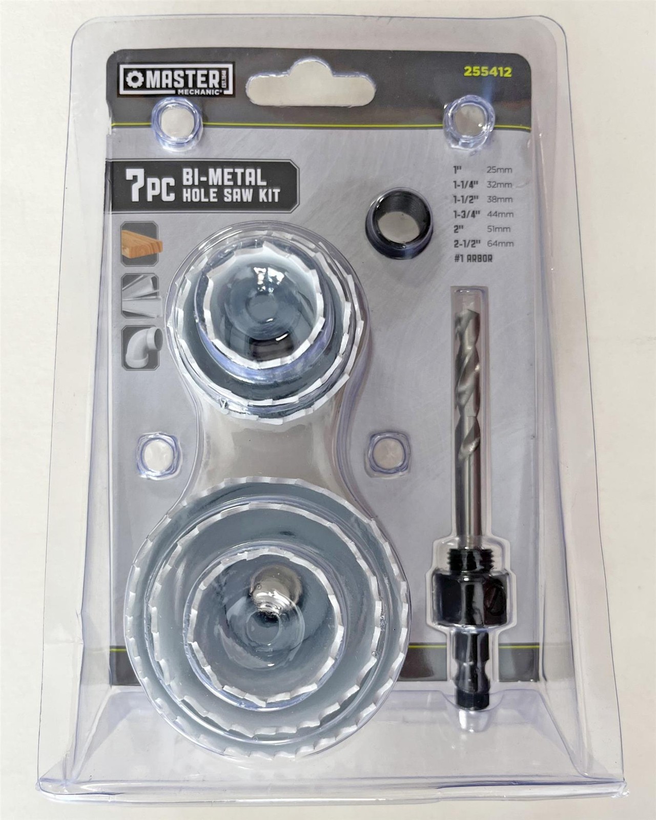Master Mechanic 255412 7 PC Bi-Metal HOLE SAW KIT gallery