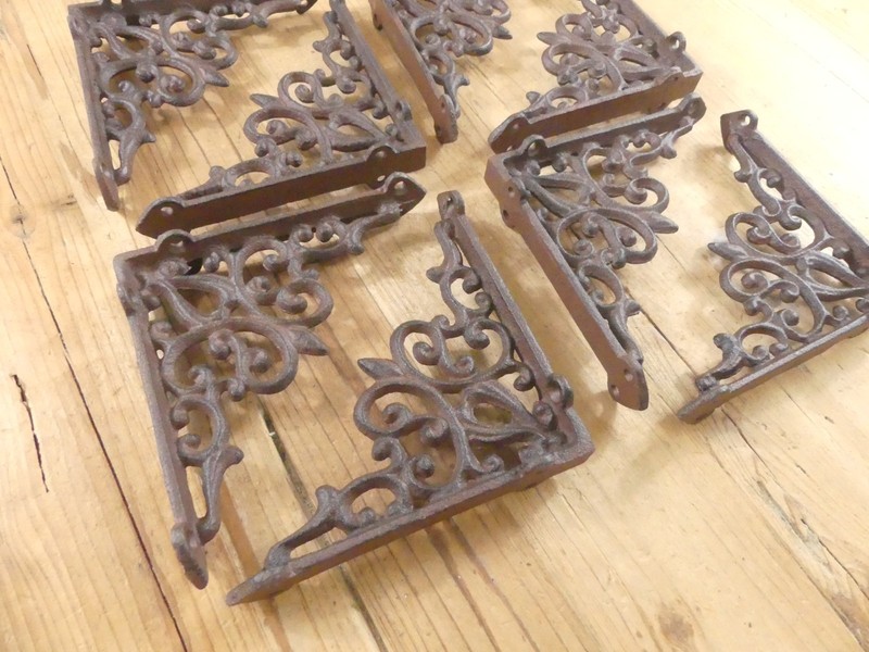 8 Antique Style Shelf Brace Wall Bracket Cast Iron Brackets Corbels Victorian gallery