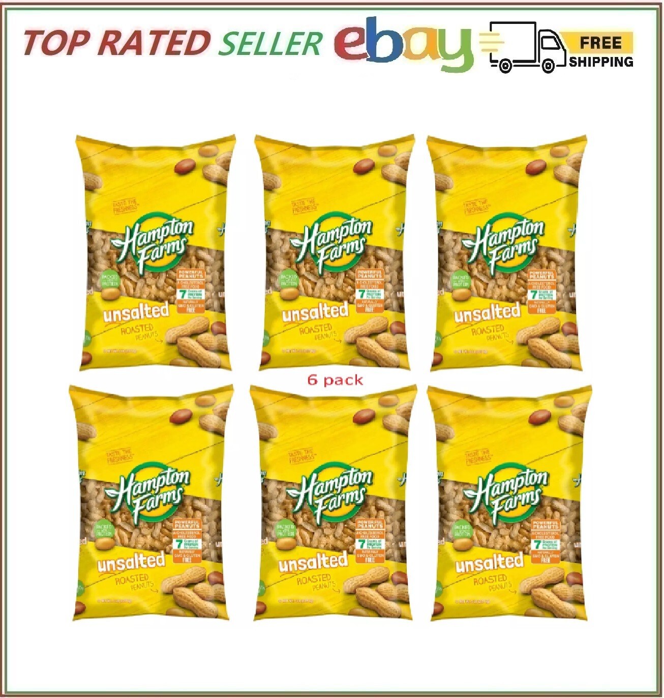 6-pack Hampton Farms Unsalted In-Shell Peanuts (5 lbs.) gallery
