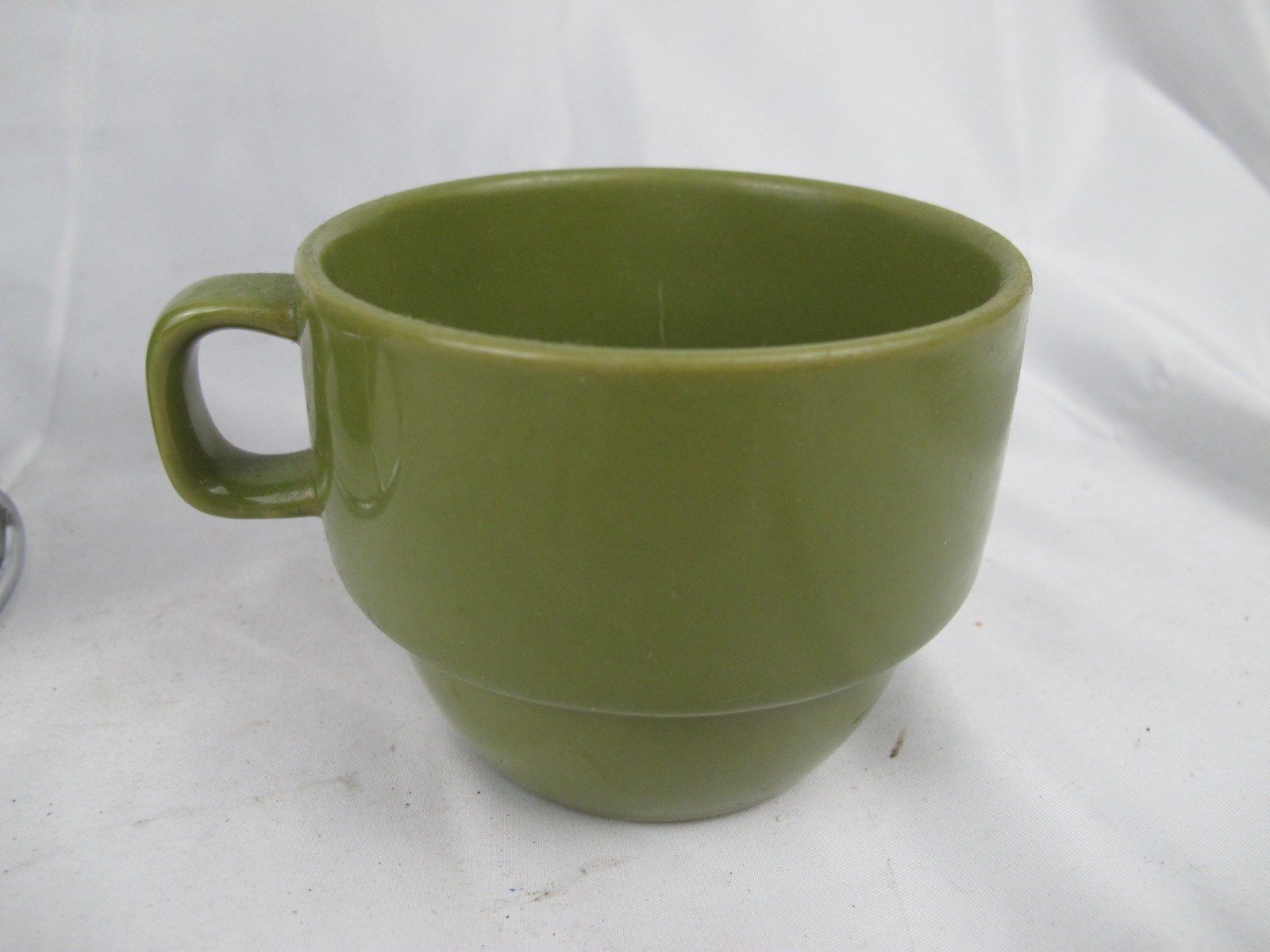 (6) World Market Stacking Mugs Cups Multi-Colored w/ Chrome Stand gallery