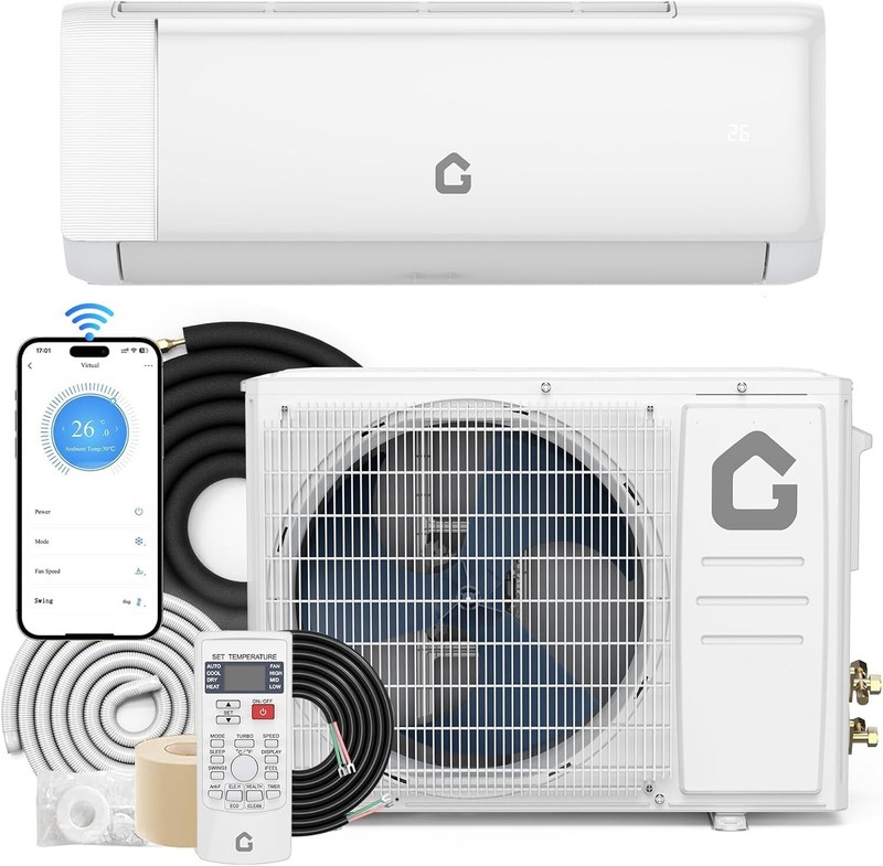 18000 BTU Mini Split Ductless Air Conditioner Heat Pump AC Unit 230V WiFi w/Kit gallery