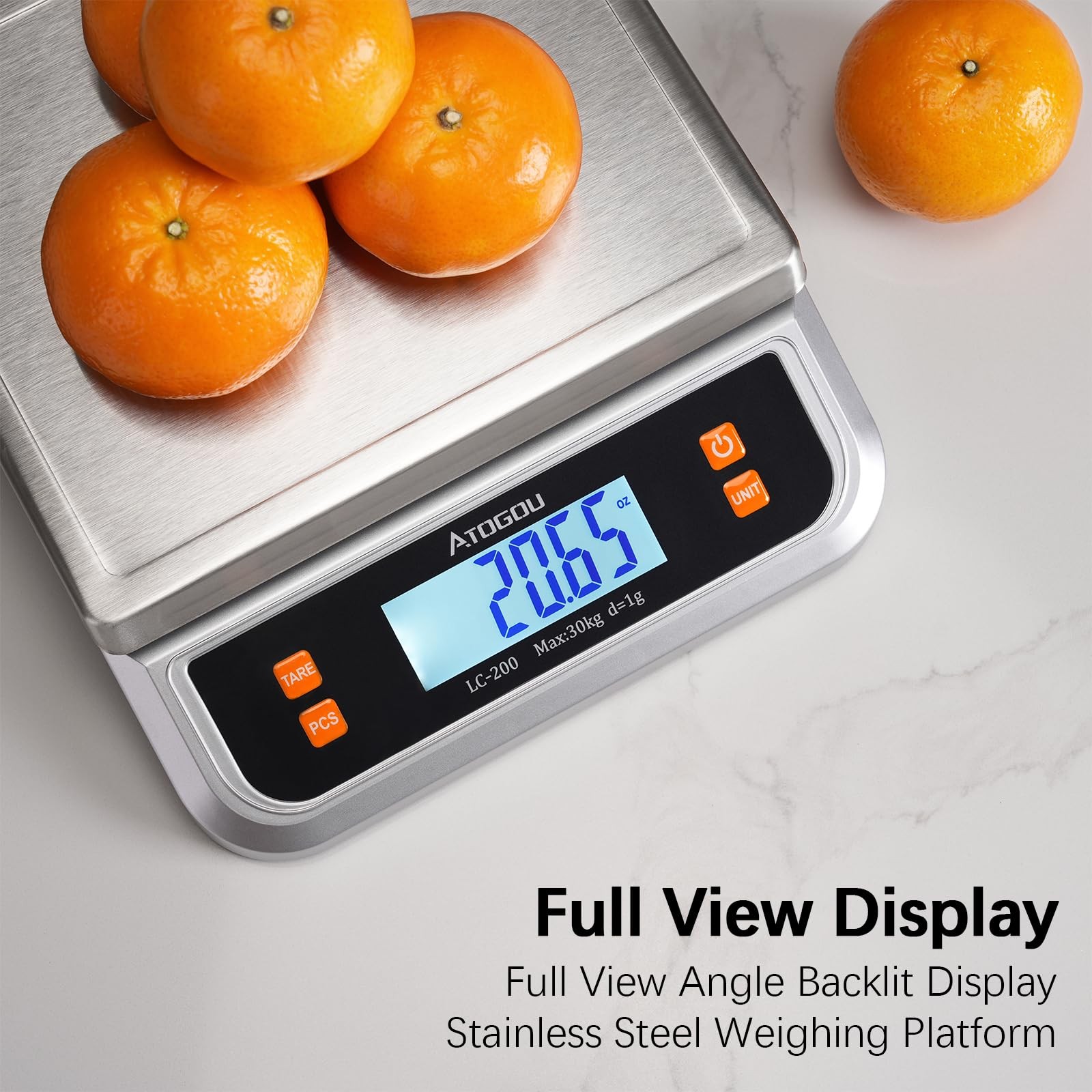 88lb Food Scale, Commercial Kitchen Scale Plug-in Usable with Full View LCD D... gallery