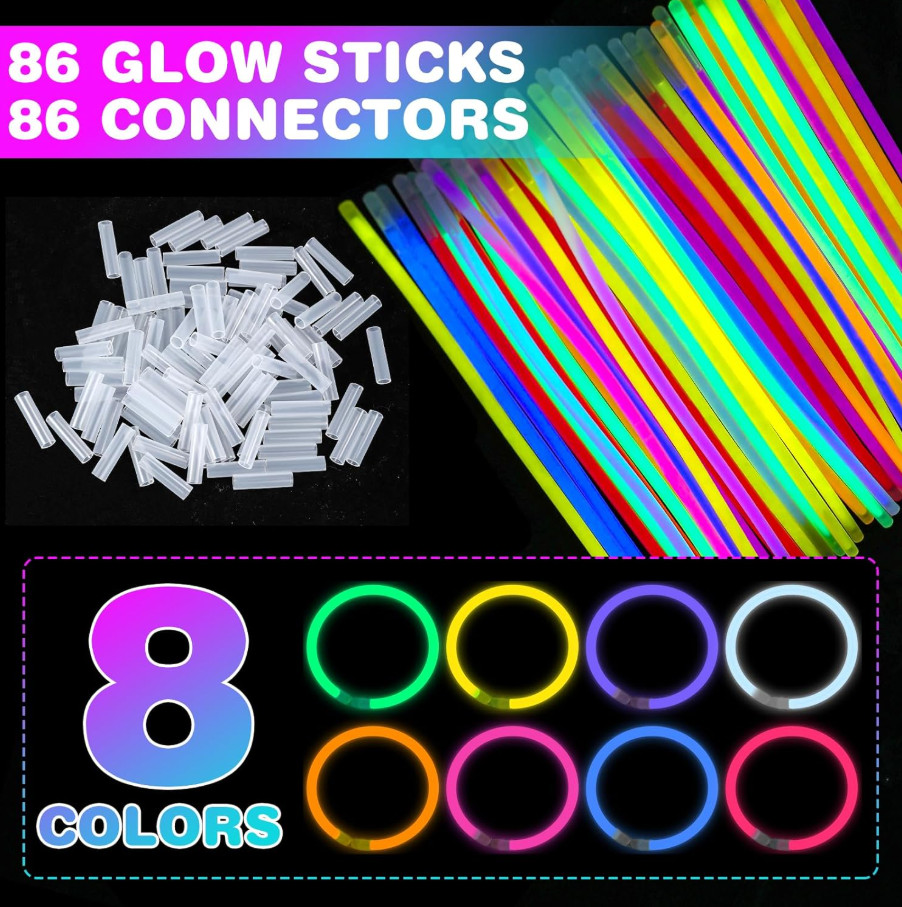 86 PCS Ultra Bright Glow Sticks, 8 Inch Glow Sticks Bulk Party Pack gallery