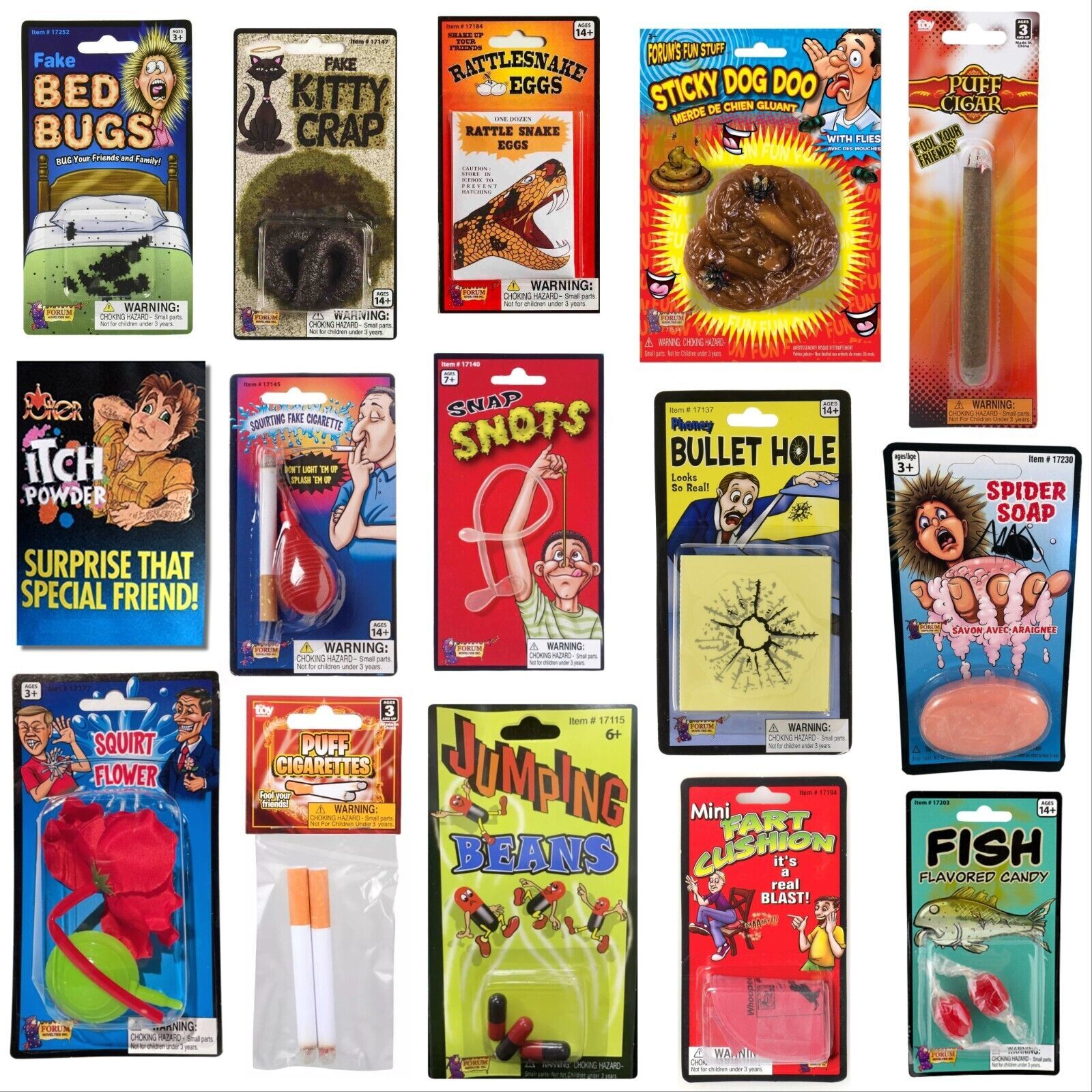 ULTIMATE 15 Gags Jokes Pranks Magic Set - Stink Bombs, Fart, Snots, Itch, etc. gallery