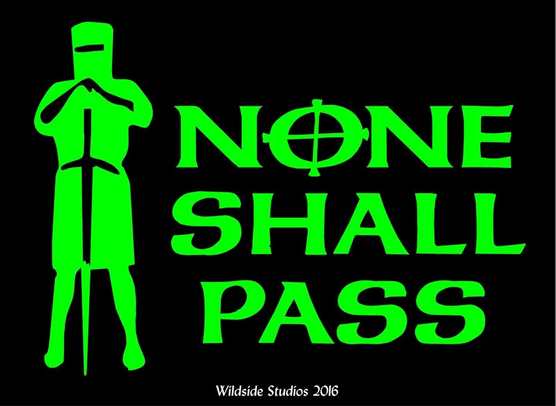 None Shall Pass Decal Monty Python Quote car window funny vinyl sticker gallery
