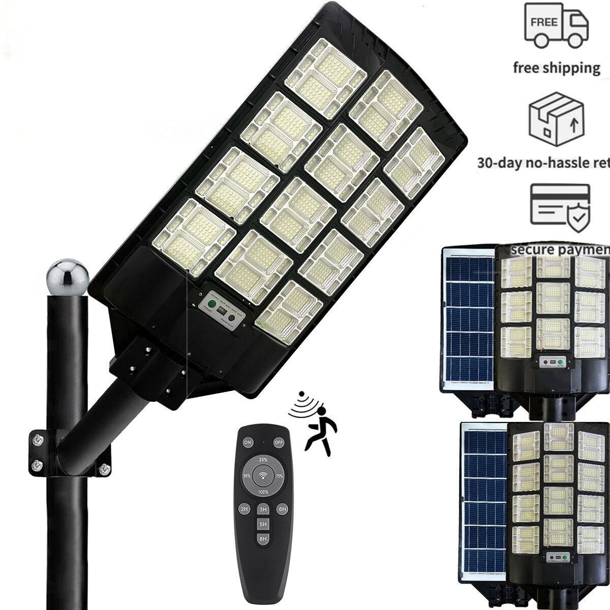 1000W Solar Power Commercial Solar Street Light 1500W Dusk to Dawn Road Pole gallery