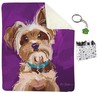 Yorkshire Terrier Fleece Throw Blanket 50" x 60", Keychain & Bag Bundle Set NWT gallery