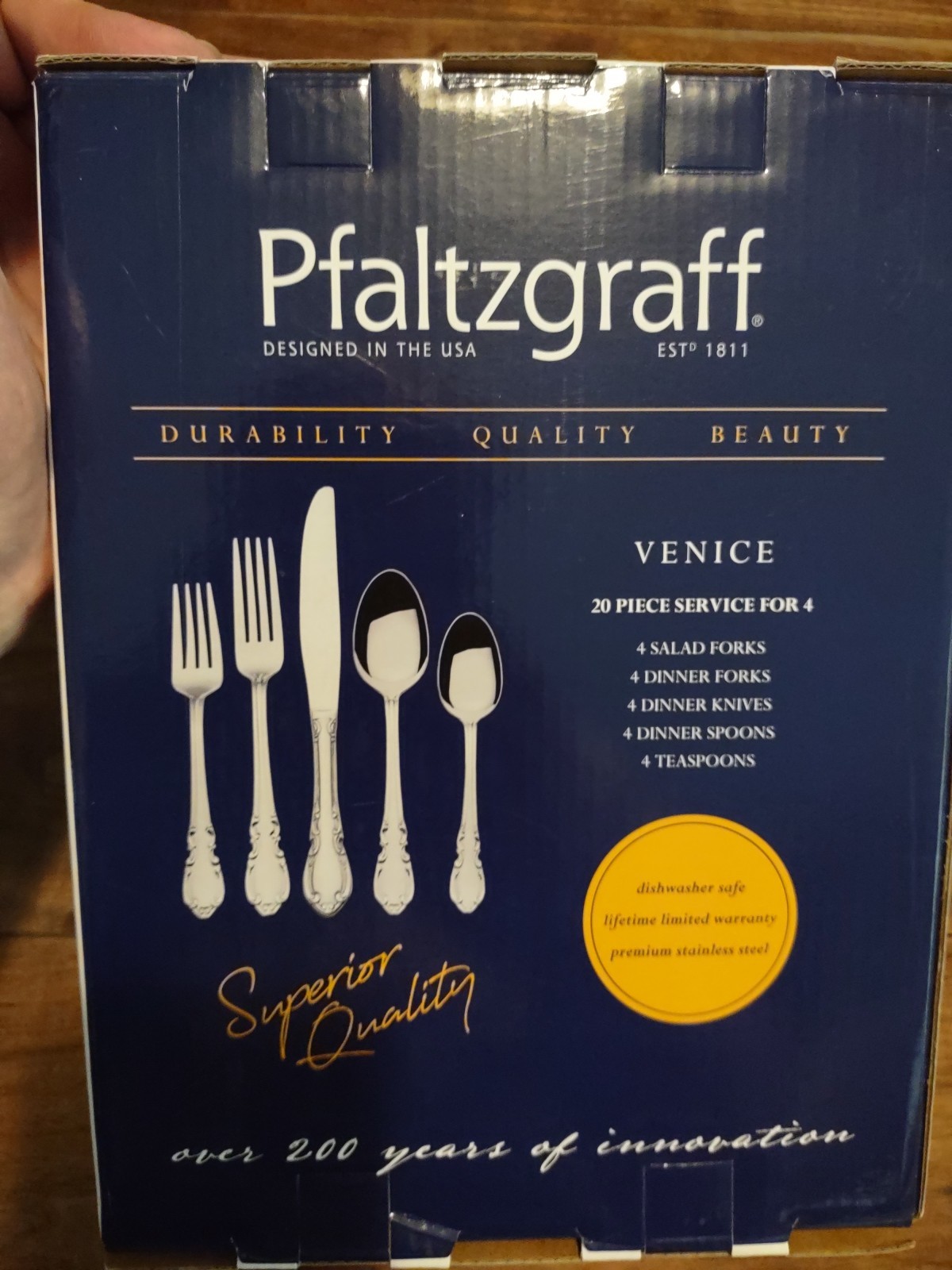 Pfaltzgraff 20 Piece Venice Pattern Silverware Serving Set For 4 Flatware gallery
