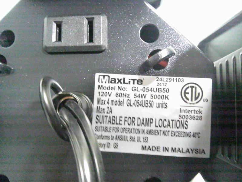 Maxlite 54W Plug-in LED Garage Light 5000K 5400lm GL-054UB50 gallery