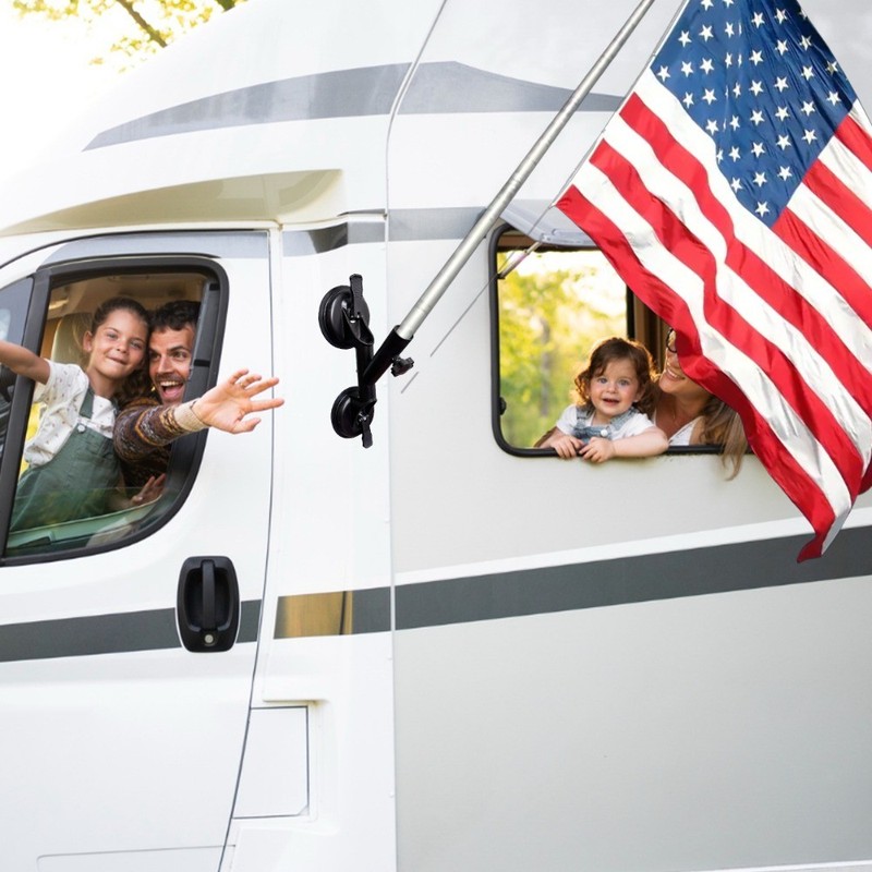 Quick Flag Mount for RVs Suction Cup Flag Pole Holder Metal RV Flag Pole Mount gallery